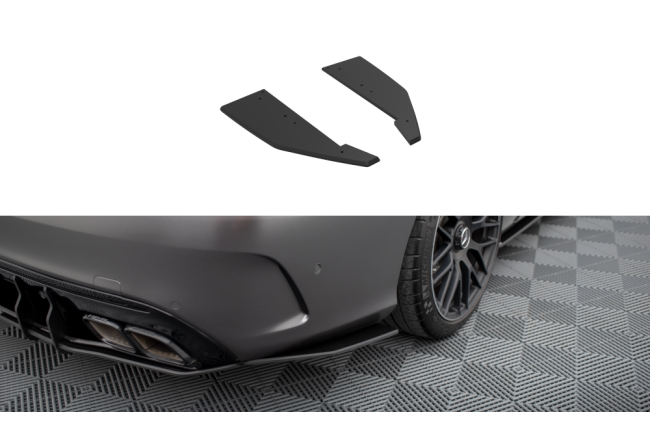 Maxton Design Street Pro Diffusor Flaps für Mercedes C63 Limousine / Kombi W205 Facelift schwarz rot
