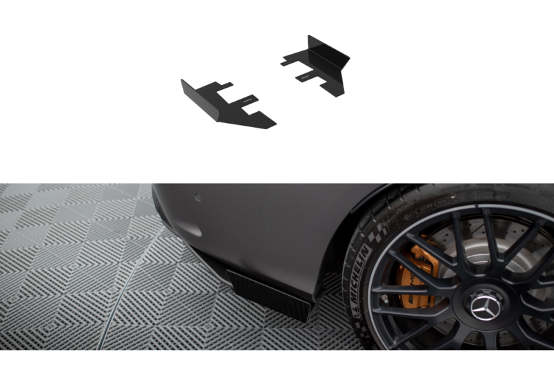Maxton Design Street Pro Heckdiffusor-Flaps für Mercedes C63 Limousine / Kombi W205 Facelift Hochglanz schwarz