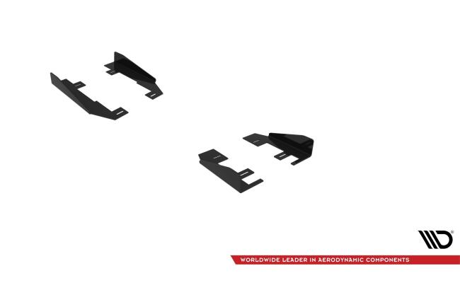 Maxton Design Street Pro Seitenschweller-Flaps für Mercedes C63 Limousine / Kombi W205 Facelift Hochglanz schwarz