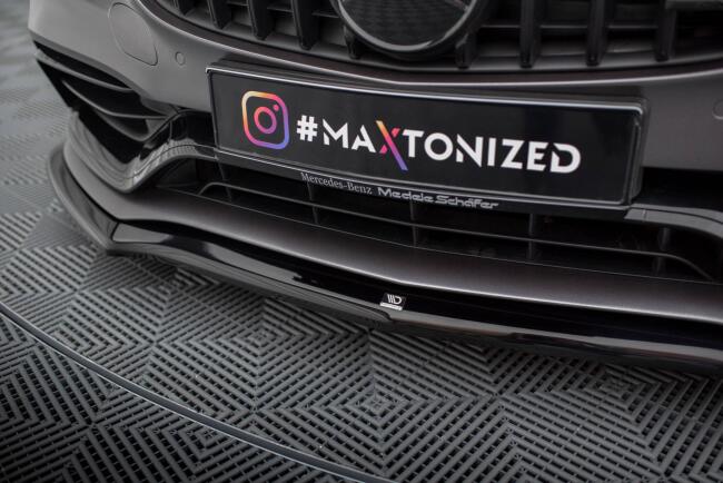 Maxton Design Frontlippe für Mercedes C63 Limousine / Kombi W205 Facelift Hochglanz schwarz