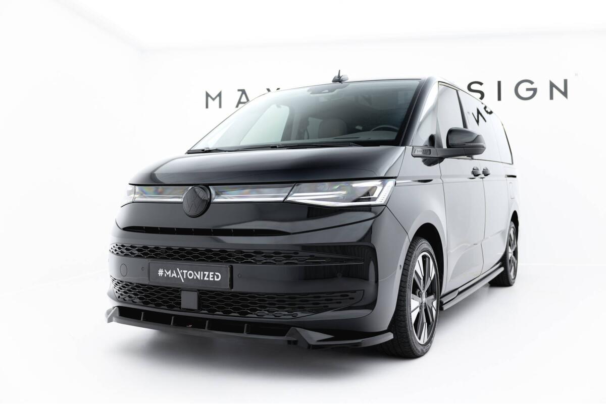 Vw Multivan Design Maxton Design Frontlippe V.2 für Volkswagen Multivan T7 Hochglanz schw