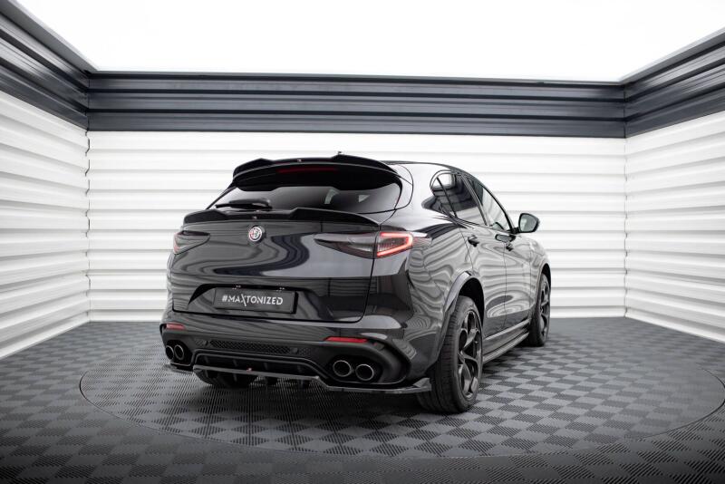 Maxton Design 3D Spoiler Lippe (unten) für Alfa Romeo Stelvio Quadrifoglio Mk1 Hochglanz schwarz