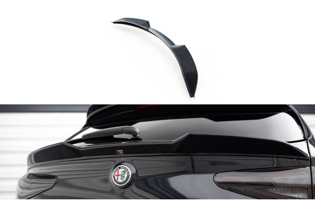Maxton Design 3D Spoiler Lippe für Alfa Romeo Stelvio Quadrifoglio Mk1 schwarz Hochglanz