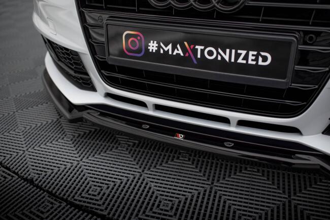 Maxton Design Frontlippe V.2 für Audi A4 Competition B8 Facelift schwarz Hochglanz