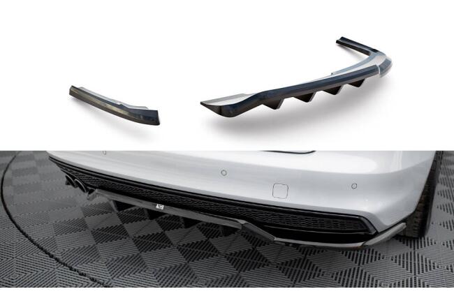 Maxton Design mittlerer Heckdiffusor DTM Look für Audi A4 Competition B8 Facelift schwarz Hochglanz