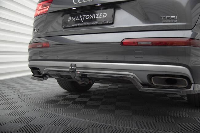 Maxton Design mittlerer Heckdiffusor DTM Look für Audi Q7 Mk2 schwarz Hochglanz