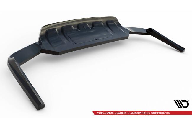 Maxton Design mittlerer Heckdiffusor DTM Look für Audi Q7 Mk2 schwarz Hochglanz