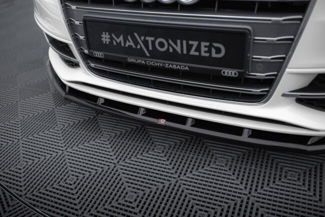 Maxton Design Frontlippe für Audi S3 / A3 S-Line Sportback / Hatchback 8V schwarz Hochglanz