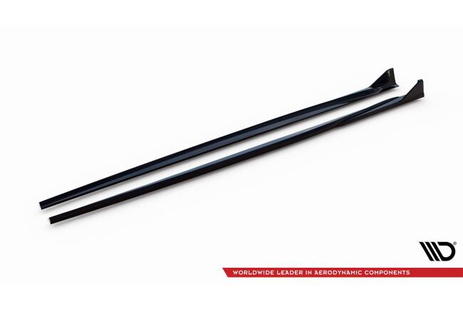 Maxton Design Seitenschweller V.3 für CSL Look BMW 1er M-Paket / M140i F20 Facelift schwarz Hochglanz