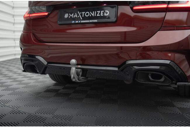 Maxton Design Heckdiffusor für BMW M340i G20 / G21 (Passend für Fahrzeuge mit Anhängerkupplung) Hochglanz schwarz