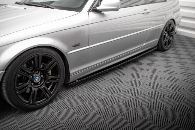 Maxton Design Seitenschweller für BMW 3er Coupe E46 schwarz Hochglanz