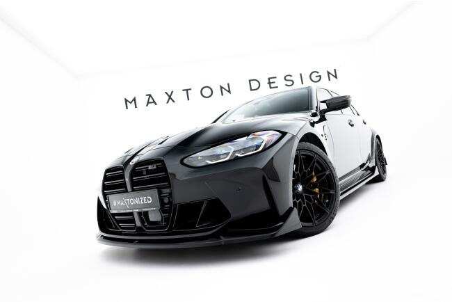 Maxton Design Frontlippe V.4 für CSL Look BMW M3 G80 G81 / M4 G82 Hochglanz schwarz