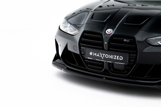 Maxton Design Frontlippe V.4 für CSL Look BMW M3 G80 G81 / M4 G82 Hochglanz schwarz