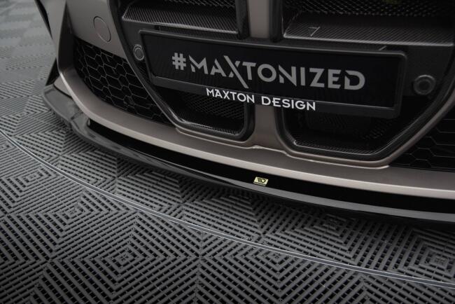 Maxton Design Frontlippe V.4 für CSL Look BMW M4 G82 / M3 G80 schwarz Hochglanz