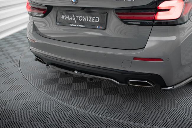 Maxton Design mittlerer Heckdiffusor DTM Look für BMW 5er G30 / G31 Facelift schwarz Hochglanz