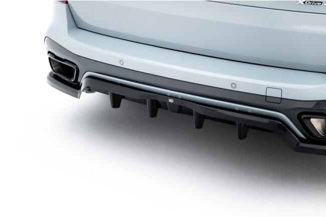 Maxton Design mittlerer Heckdiffusor DTM Look V.2 für BMW X5 M-Paket G05 Facelift Hochglanz schwarz