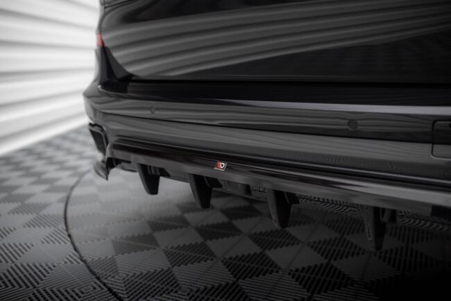 Maxton Design mittlerer Heckdiffusor DTM Look für BMW X5 M-Paket G05 Hochglanz schwarz