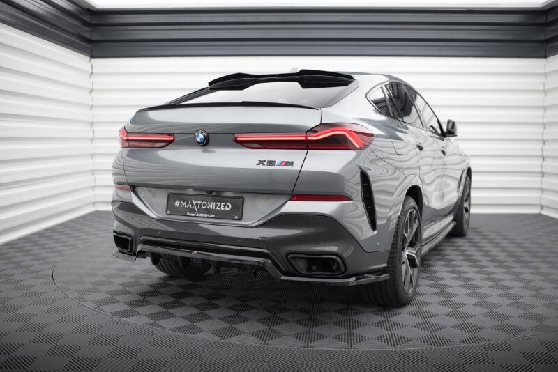 Maxton Design mittlerer Heckdiffusor DTM Look für BMW X6 M-Paket G06 Facelift Hochglanz schwarz