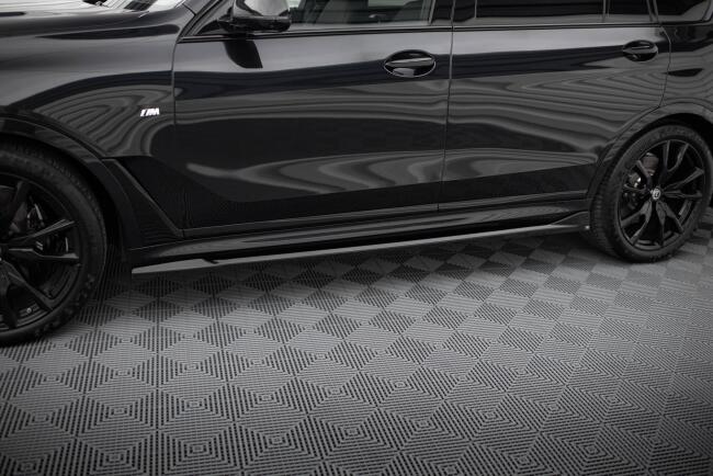Maxton Design Seitenschweller für BMW X7 M-Paket G07 Facelift schwarz Hochglanz