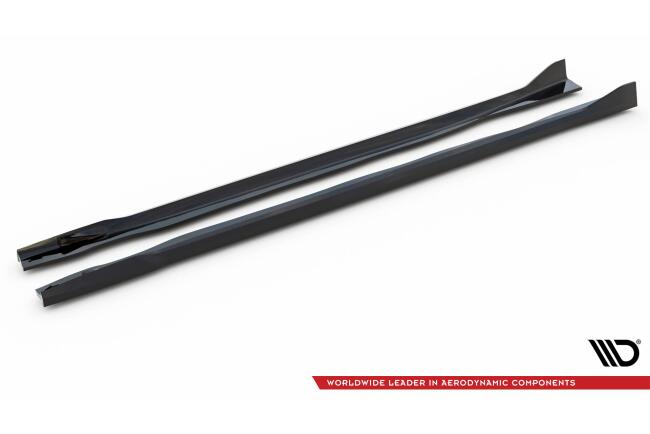 Maxton Design Seitenschweller für BMW X7 M-Paket G07 Facelift schwarz Hochglanz