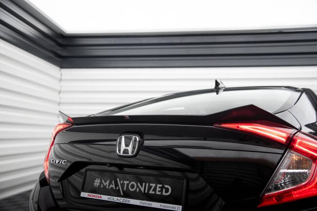 Maxton Design Spoiler Lippe für Honda Civic Mk10 Hochglanz schwarz
