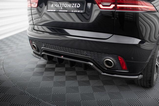 Maxton Design mittlerer Heckdiffusor DTM Look für Jaguar E-Pace R-Dynamic Mk1 Hochglanz schwarz