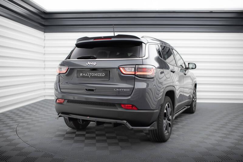 Maxton Design mittlerer Heckdiffusor DTM Look für Jeep Compass Limited Mk2 Facelift Hochglanz schwarz