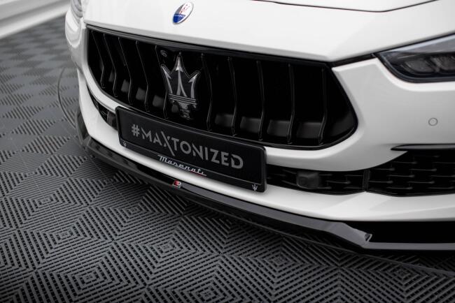 Maxton Design Frontlippe für Maserati Ghibli Mk3 Facelift Hochglanz schwarz