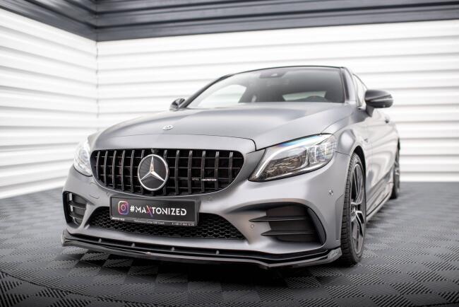 Maxton Design Frontlippe V.1 für Mercedes-AMG C43 C205 / W205 Facelift Hochglanz schwarz