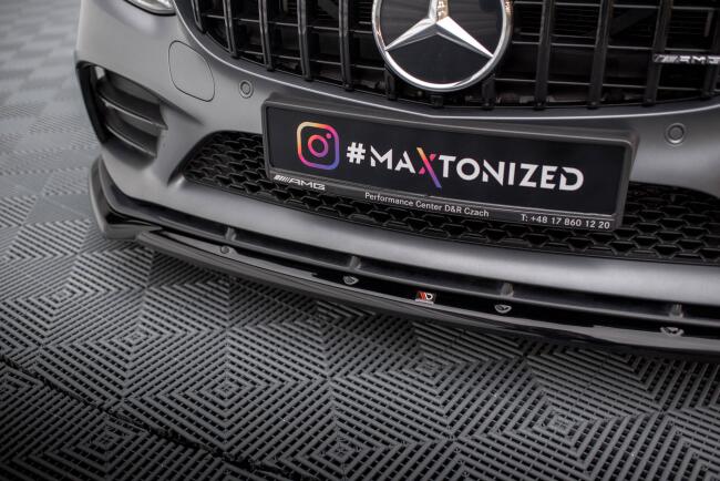 Maxton Design Frontlippe V.2 für Mercedes-AMG C43 C205 / W205 Facelift Hochglanz schwarz