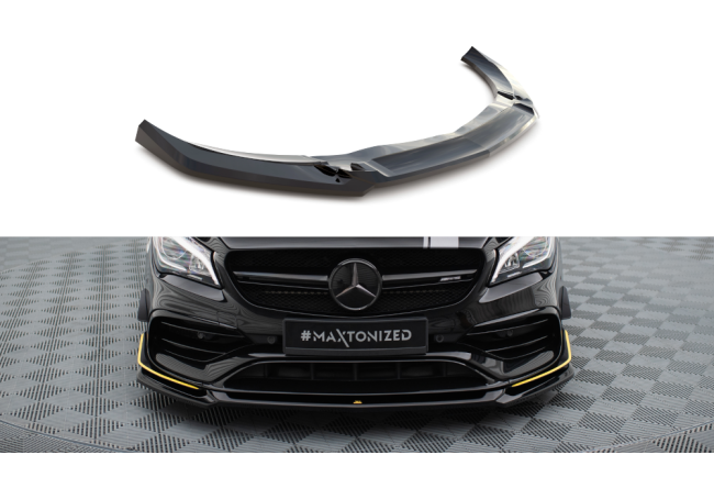 Maxton Design Frontlippe V.4 für Mercedes-AMG CLA 45 Aero C117 Facelift schwarz Hochglanz