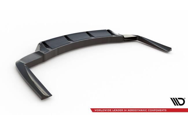 Maxton Design mittlerer Heckdiffusor DTM Look für Mercedes-AMG CLA 45 C117 Facelift schwarz Hochglanz