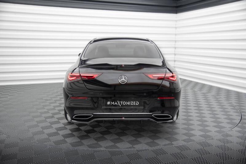 Maxton Design mittlerer Heckdiffusor DTM Look für Mercedes-Benz CLA Coupe C118 Hochglanz schwarz