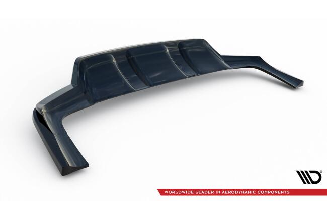 Maxton Design mittlerer Heckdiffusor DTM Look für Mercedes-Benz GLE SUV AMG-Line W167 schwarz Hochglanz