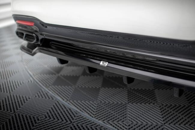 Maxton Design mittlerer Heckdiffusor DTM Look für Mercedes-Benz S AMG-Line W222 Facelift schwarz Hochglanz