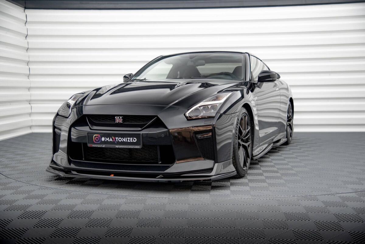Grt R35 Design Maxton Design Frontlippe für Nissan GTR R35 Facelift Hochglanz schwarz