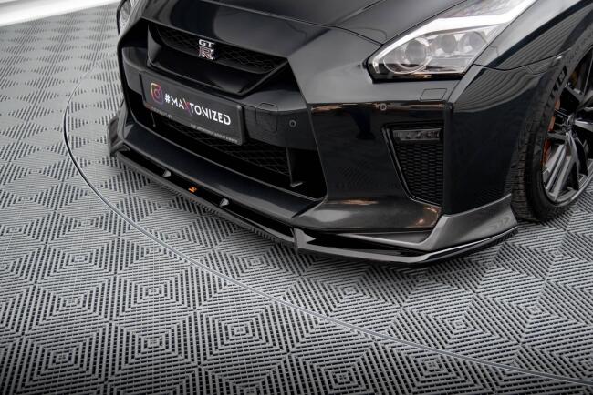 Maxton Design Frontlippe V.2 für Nissan GTR R35 Facelift schwarz Hochglanz