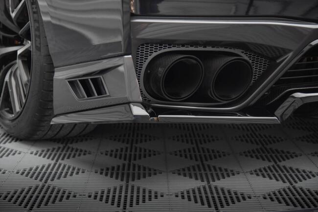 Maxton Design Diffusor Flaps für Nissan GTR R35 Facelift schwarz Hochglanz
