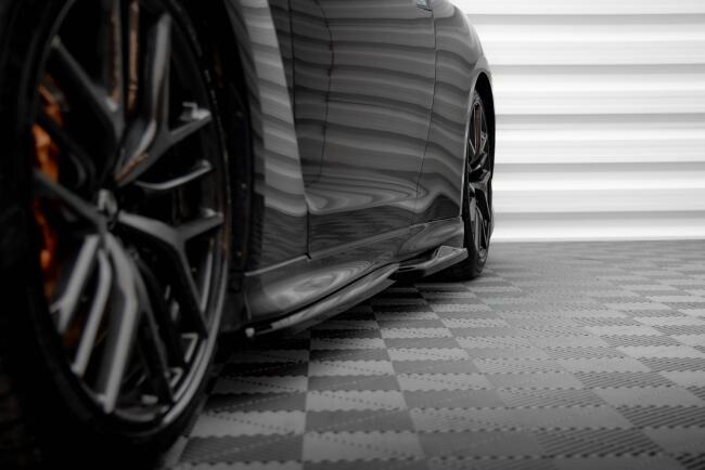 Maxton Design Seitenschweller für Nissan GTR R35 Facelift Hochglanz schwarz