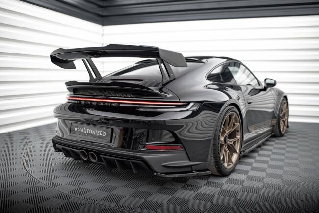 Maxton Design Heckspoiler Lippe (unten) für Porsche 911 992 GT3 Hochglanz schwarz