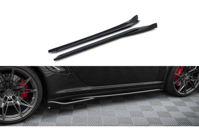 Maxton Design Seitenschweller für Porsche 911 Turbo 997 schwarz Hochglanz