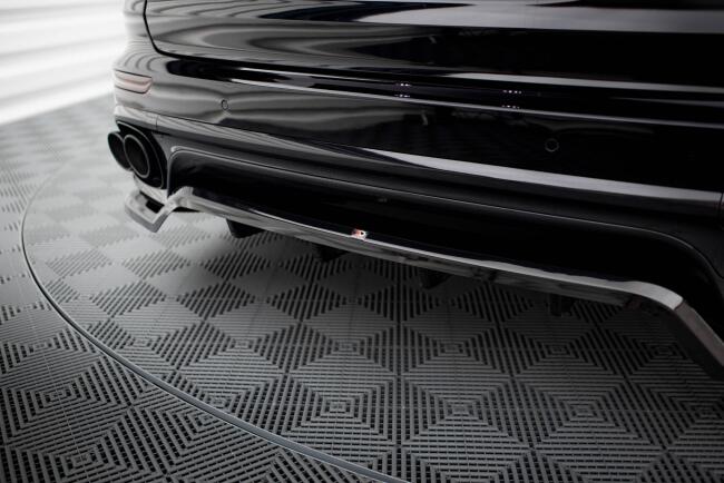 Maxton Design mittlerer Heckdiffusor DTM Look für Porsche Cayenne Mk2 Facelift schwarz Hochglanz