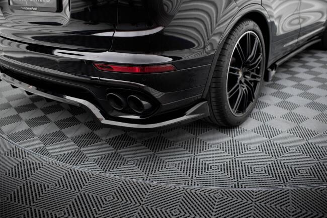 Maxton Design mittlerer Heckdiffusor DTM Look für Porsche Cayenne Mk2 Facelift Hochglanz schwarz