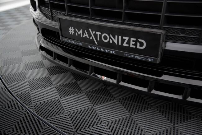 Maxton Design Frontlippe V.3 für Porsche Macan Mk1 schwarz Hochglanz