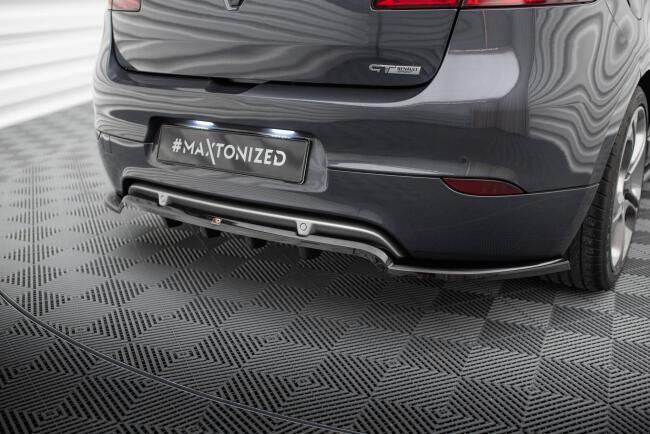 Maxton Design mittlerer Heckdiffusor DTM Look für Renault Megane GT MK3 Facelift schwarz Hochglanz