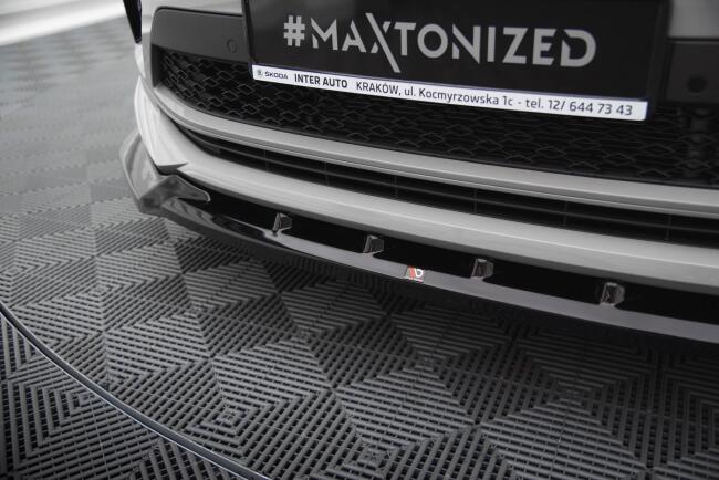 Maxton Design Frontlippe V.2 für Skoda Kodiaq RS Mk1 Facelift schwarz Hochglanz