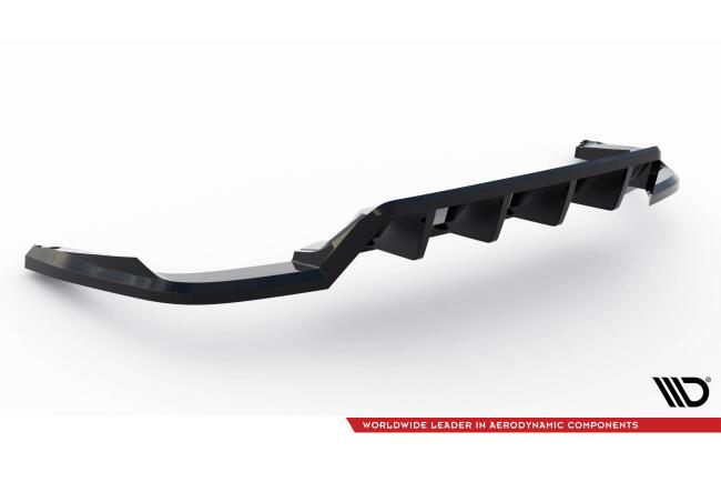 Maxton Design mittlerer Heckdiffusor DTM Look für Skoda Kodiaq RS Mk1 Facelift schwarz Hochglanz