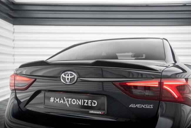 Maxton Design 3D Spoiler Lippe für Toyota Avensis Limousine Mk3 Facelift Hochglanz schwarz