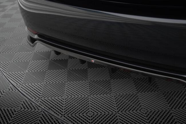 Maxton Design mittlerer Heckdiffusor DTM Look für Toyota Avensis Limousine Mk3 Facelift schwarz Hochglanz