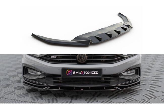 Maxton Design Frontlippe für Volkswagen Passat R-Line B8 Facelift schwarz Hochglanz